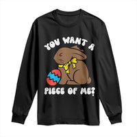 Funny Easter Bunny Long Sleeve Shirt Chocolate Rabbit You Want Piece Of Me