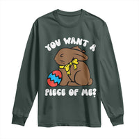 Funny Easter Bunny Long Sleeve Shirt Chocolate Rabbit You Want Piece Of Me