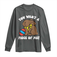 Funny Easter Bunny Long Sleeve Shirt Chocolate Rabbit You Want Piece Of Me