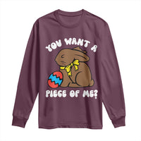 Funny Easter Bunny Long Sleeve Shirt Chocolate Rabbit You Want Piece Of Me