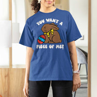 Funny Easter Bunny T Shirt For Women Chocolate Rabbit You Want Piece Of Me