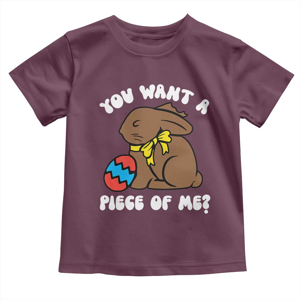 Funny Easter Bunny Toddler T Shirt Chocolate Rabbit You Want Piece Of Me