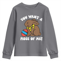 Funny Easter Bunny Youth Sweatshirt Chocolate Rabbit You Want Piece Of Me