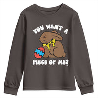 Funny Easter Bunny Youth Sweatshirt Chocolate Rabbit You Want Piece Of Me