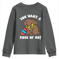 Funny Easter Bunny Youth Sweatshirt Chocolate Rabbit You Want Piece Of Me