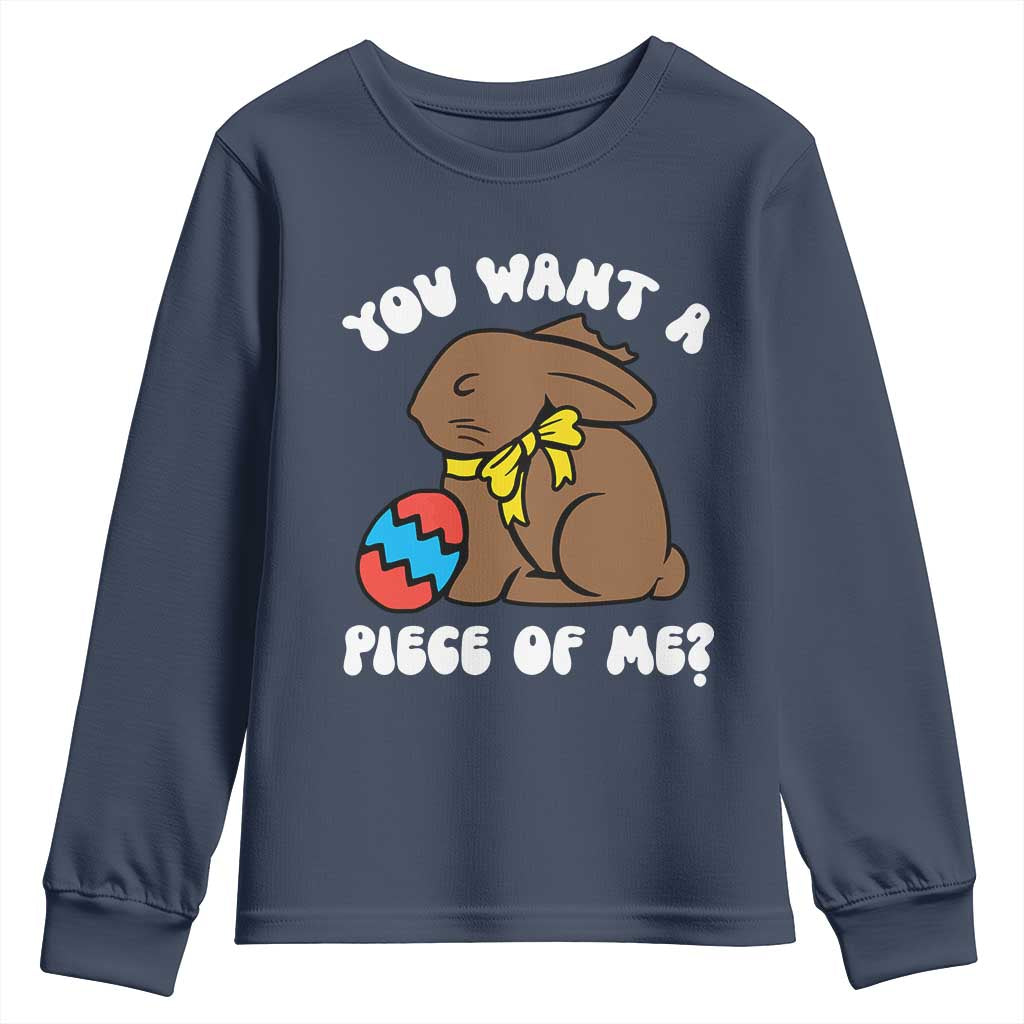 Funny Easter Bunny Youth Sweatshirt Chocolate Rabbit You Want Piece Of Me