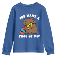 Funny Easter Bunny Youth Sweatshirt Chocolate Rabbit You Want Piece Of Me
