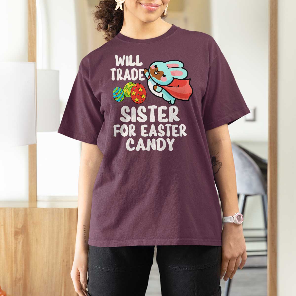 Funny Boys Easter T Shirt For Women Will Trade Sister For Easter Candy