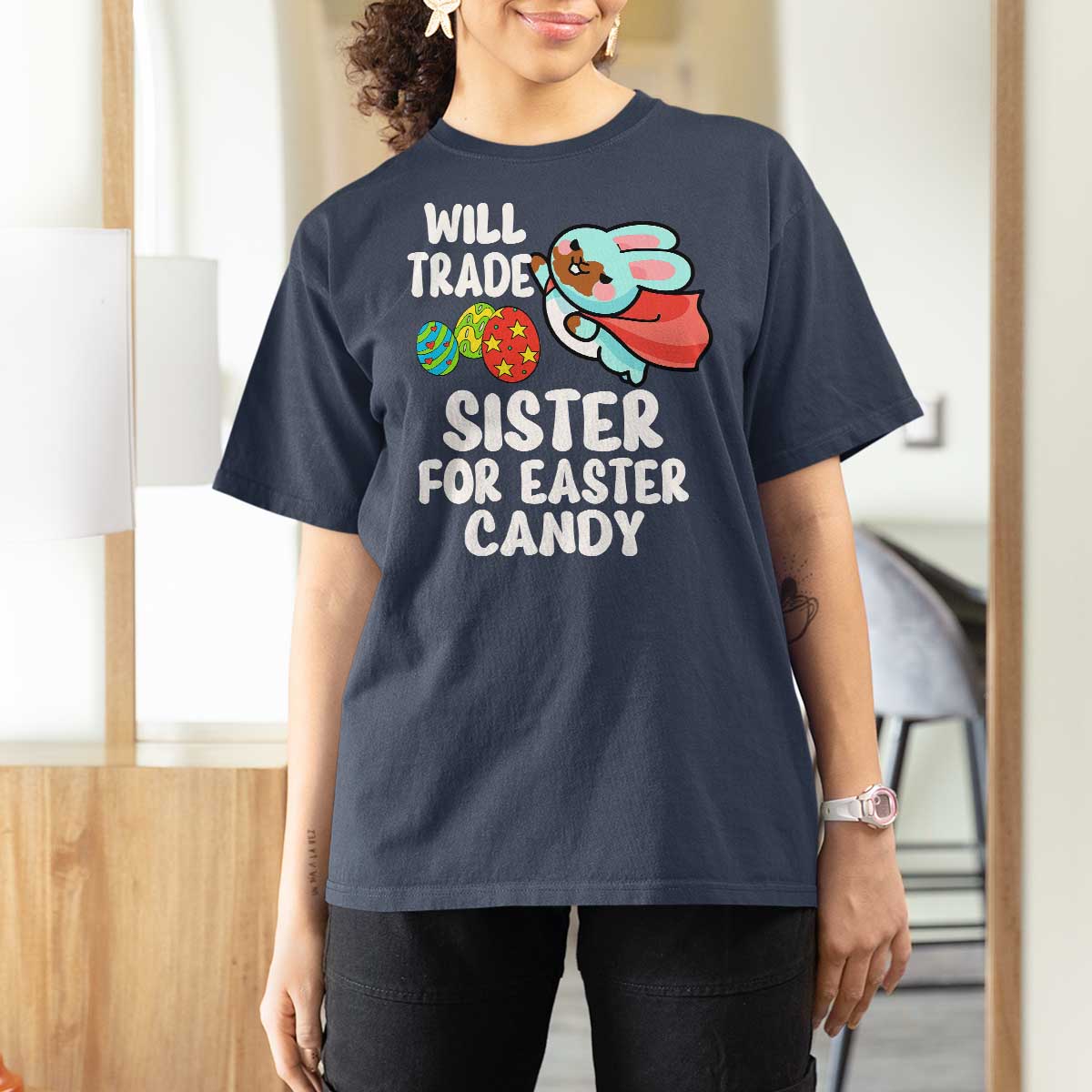 Funny Boys Easter T Shirt For Women Will Trade Sister For Easter Candy