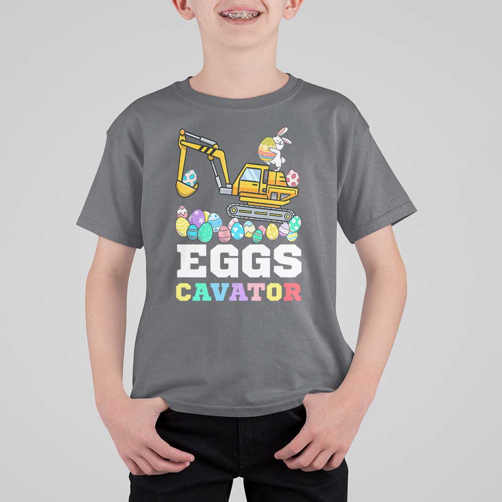 Easter Eggs-Cavator T Shirt For Kid Bunny Excavator