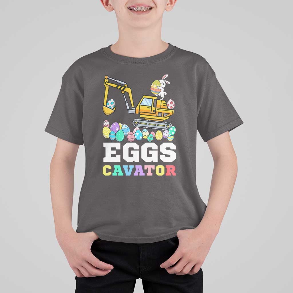 Easter Eggs-Cavator T Shirt For Kid Bunny Excavator