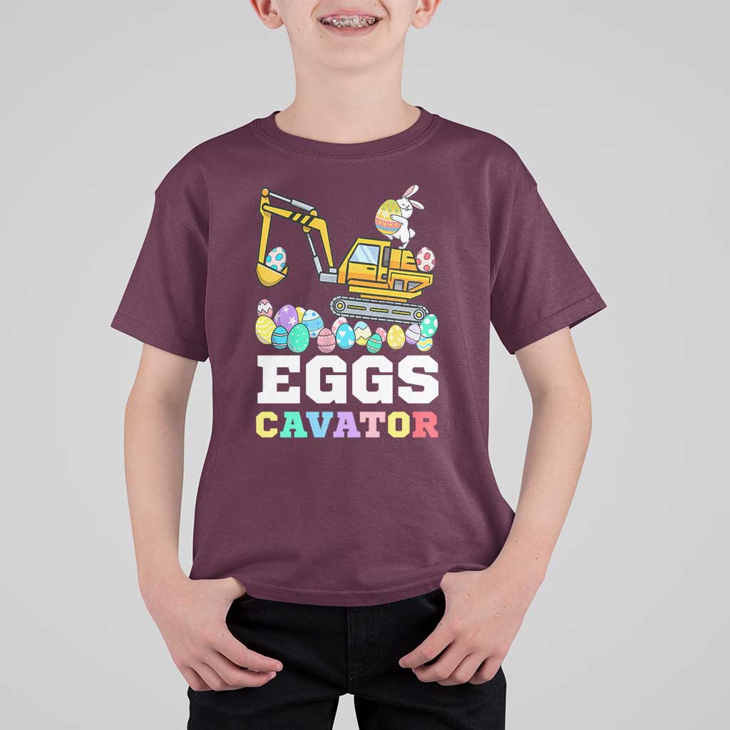 Easter Eggs-Cavator T Shirt For Kid Bunny Excavator