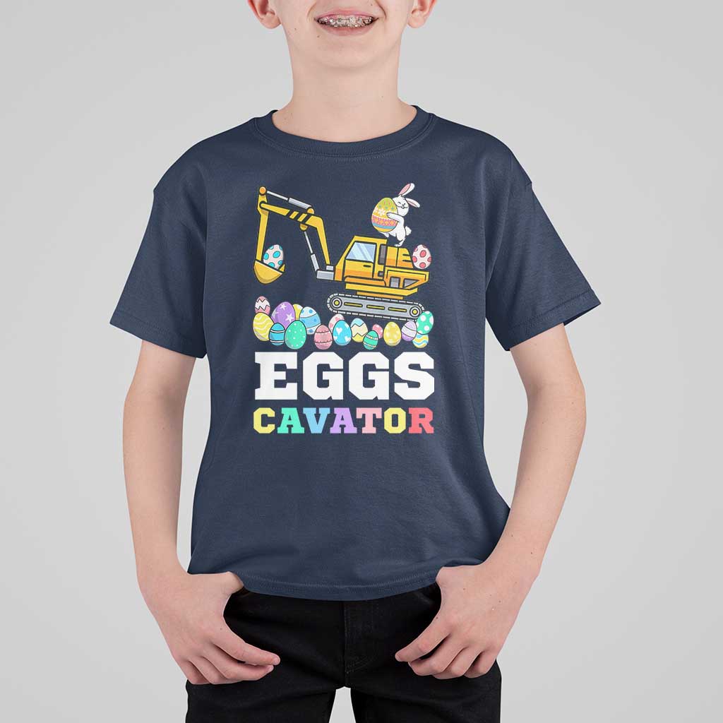 Easter Eggs-Cavator T Shirt For Kid Bunny Excavator