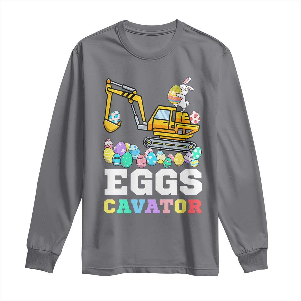 Easter Eggs-Cavator Long Sleeve Shirt Bunny Excavator