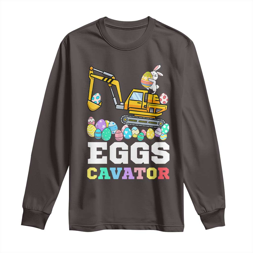 Easter Eggs-Cavator Long Sleeve Shirt Bunny Excavator