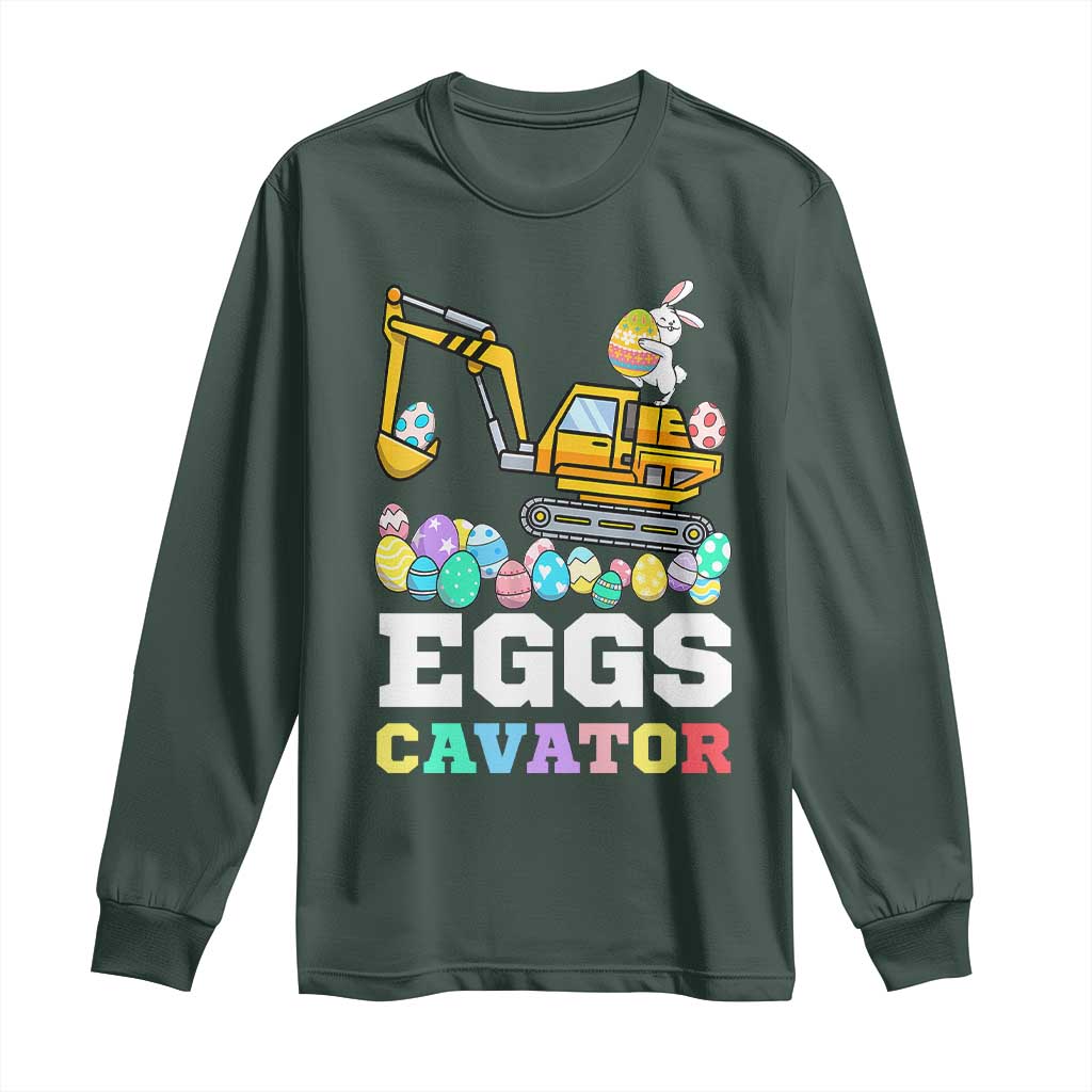 Easter Eggs-Cavator Long Sleeve Shirt Bunny Excavator