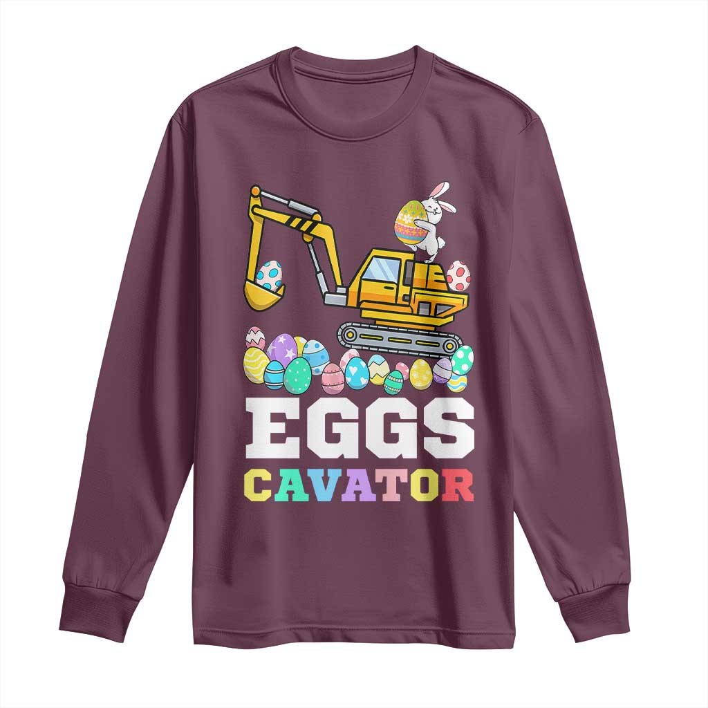 Easter Eggs-Cavator Long Sleeve Shirt Bunny Excavator
