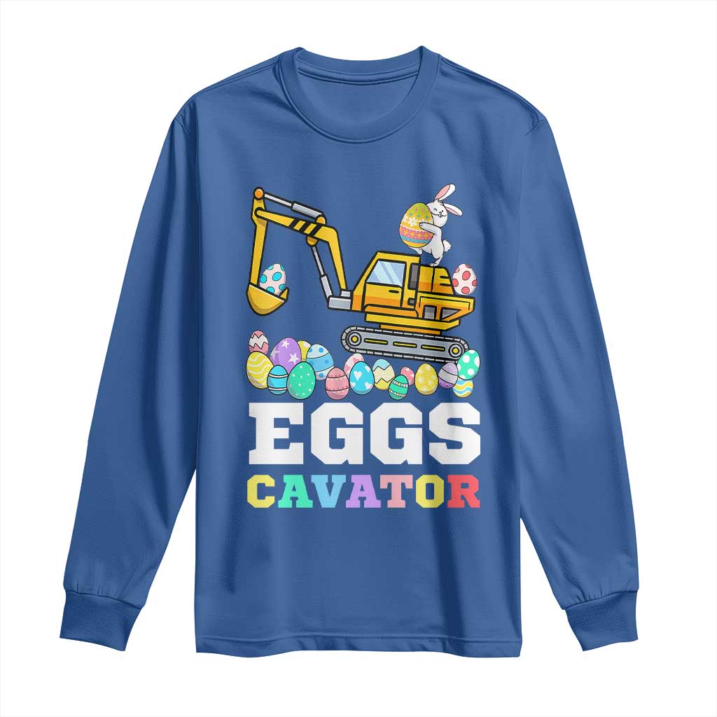 Easter Eggs-Cavator Long Sleeve Shirt Bunny Excavator