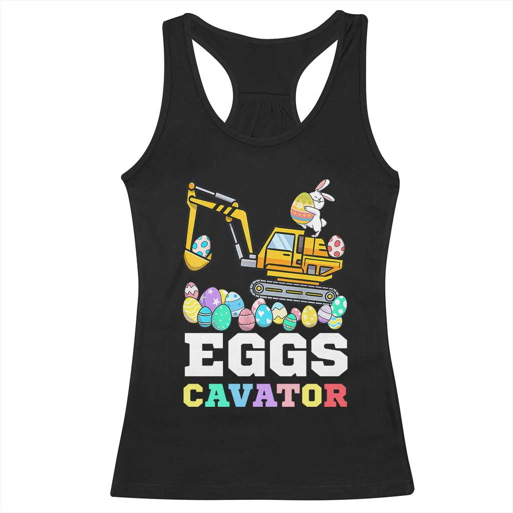 Easter Eggs-Cavator Racerback Tank Top Bunny Excavator