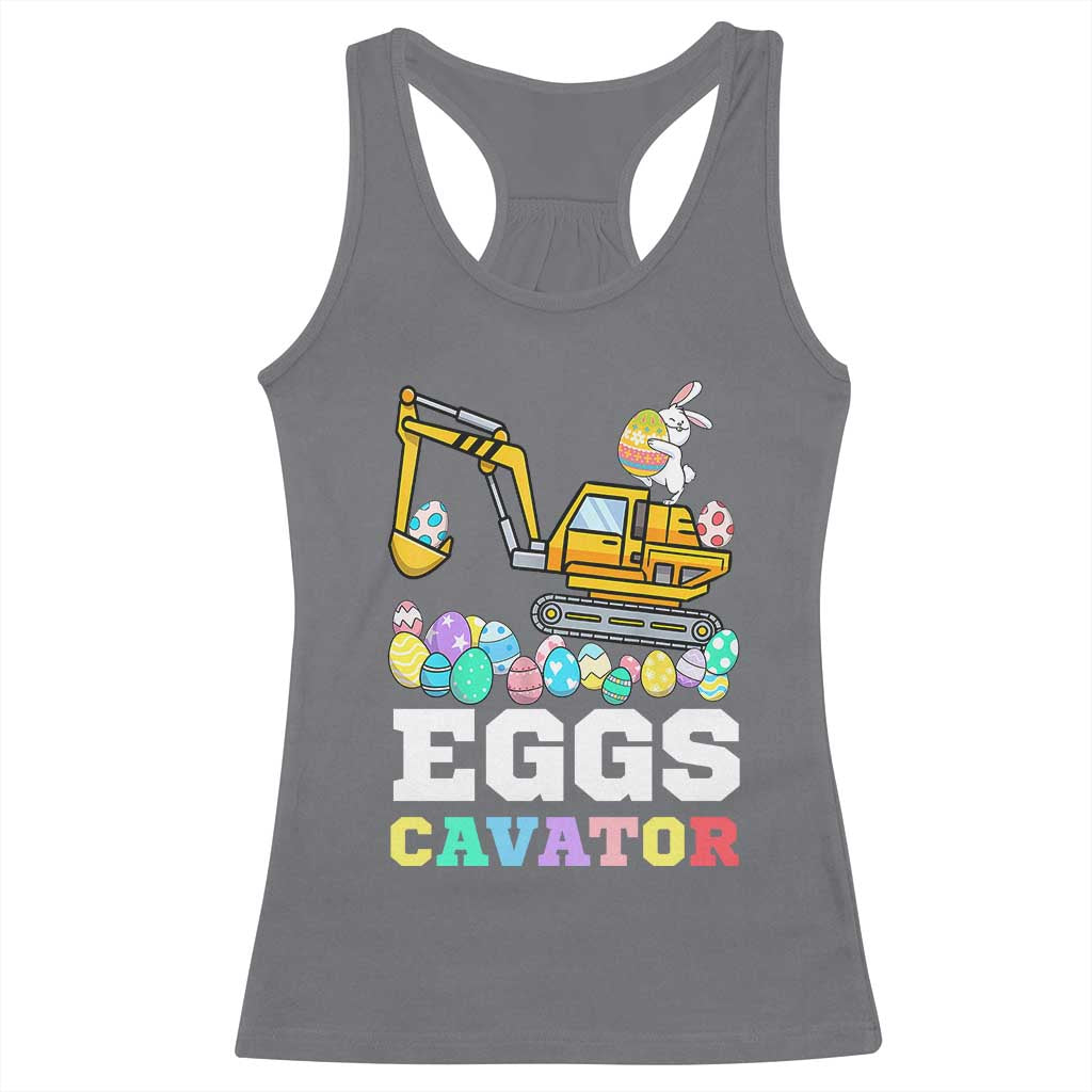 Easter Eggs-Cavator Racerback Tank Top Bunny Excavator