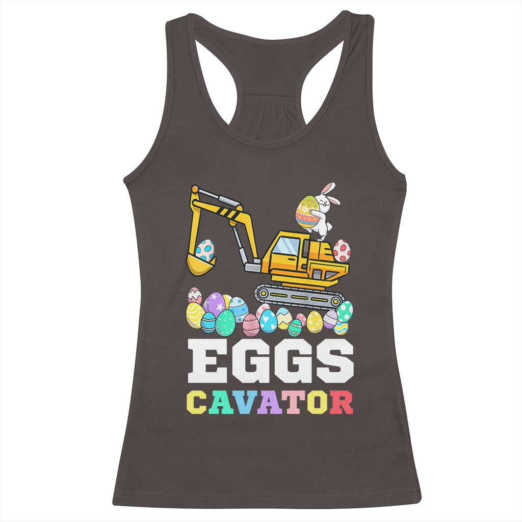 Easter Eggs-Cavator Racerback Tank Top Bunny Excavator