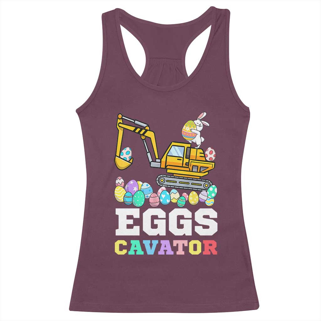 Easter Eggs-Cavator Racerback Tank Top Bunny Excavator