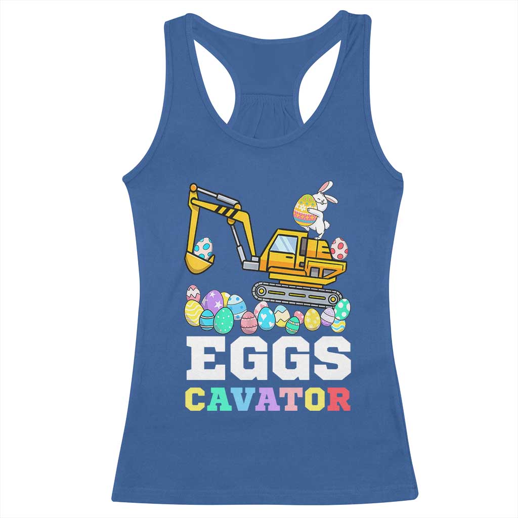 Easter Eggs-Cavator Racerback Tank Top Bunny Excavator