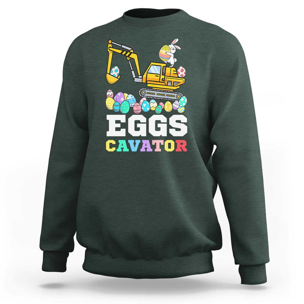 Easter Eggs-Cavator Sweatshirt Bunny Excavator