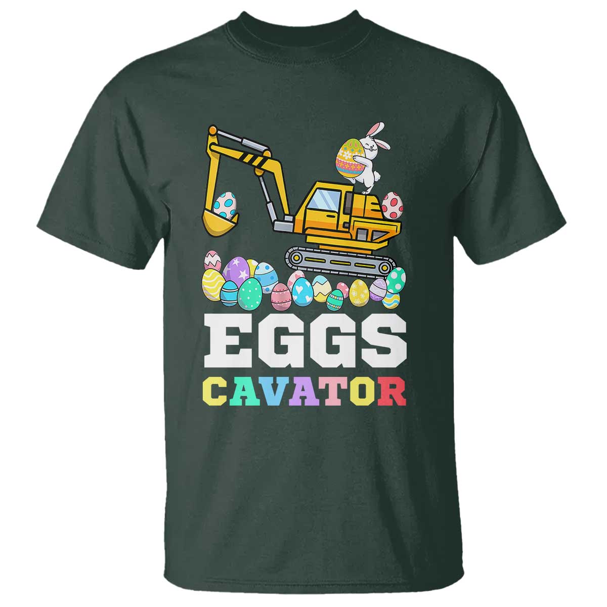 Easter Eggs-Cavator T Shirt Bunny Excavator