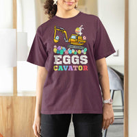 Easter Eggs-Cavator T Shirt For Women Bunny Excavator
