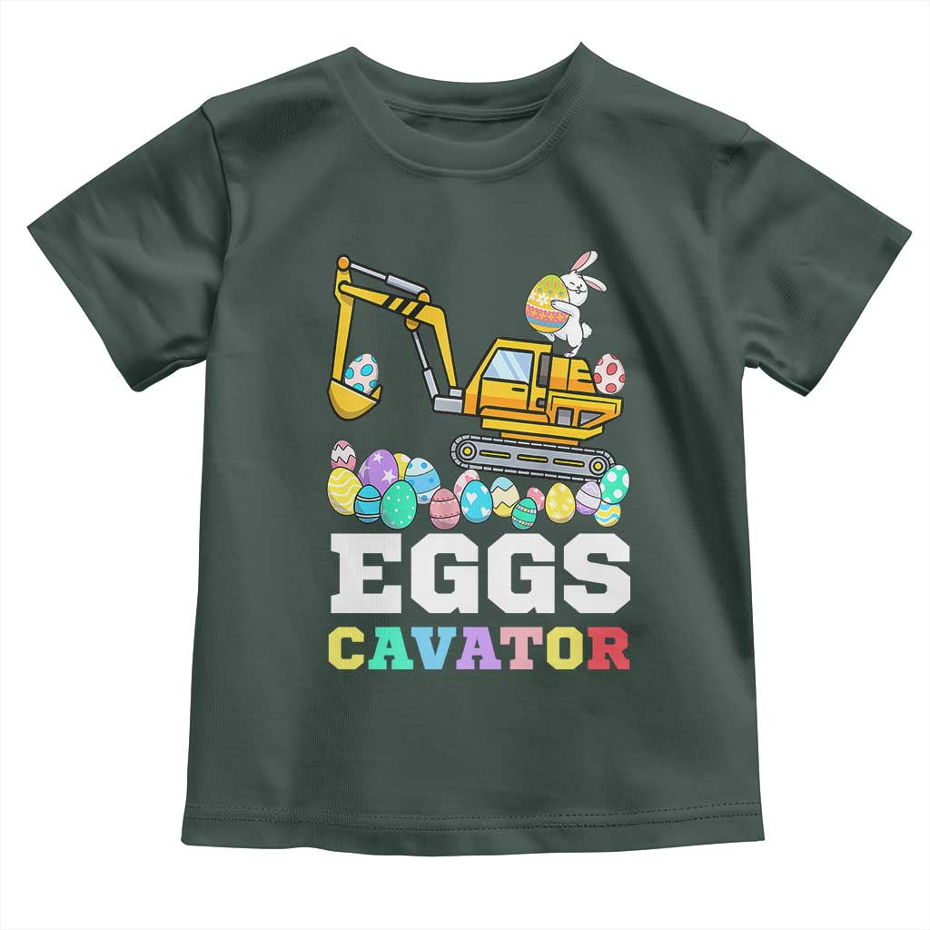 Easter Eggs-Cavator Toddler T Shirt Bunny Excavator