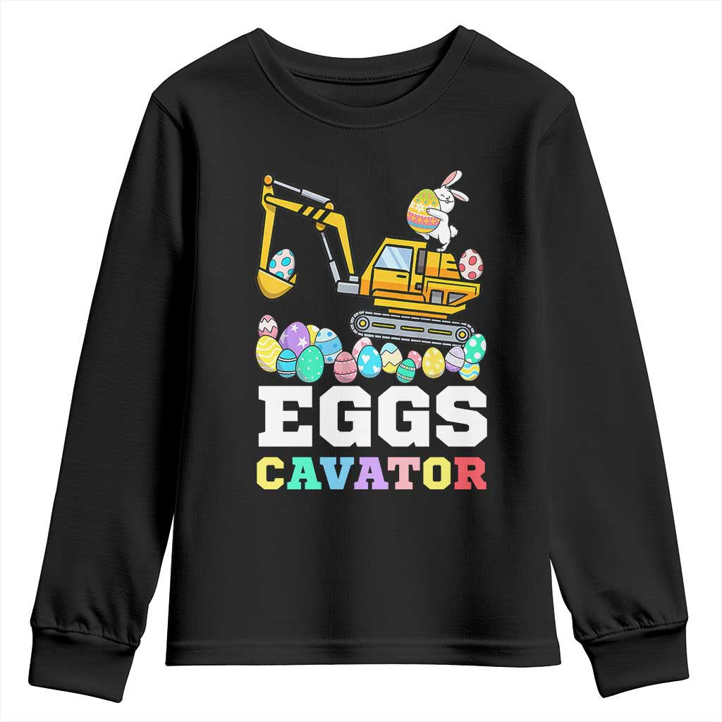 Easter Eggs-Cavator Youth Sweatshirt Bunny Excavator