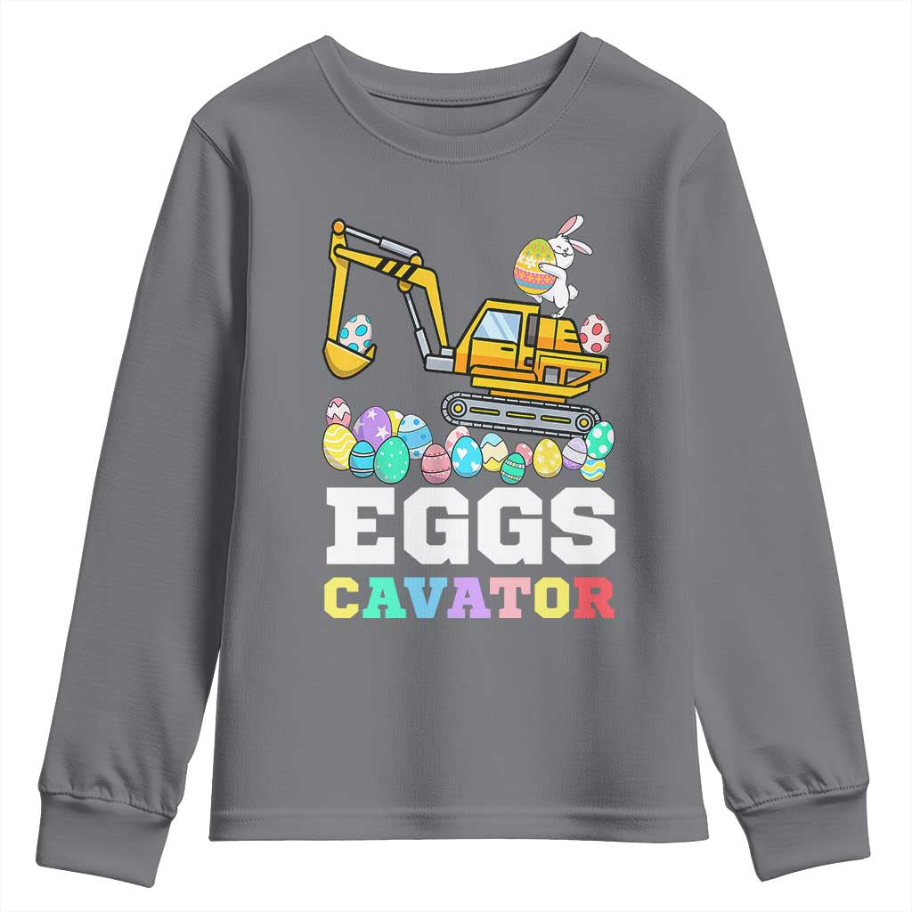 Easter Eggs-Cavator Youth Sweatshirt Bunny Excavator