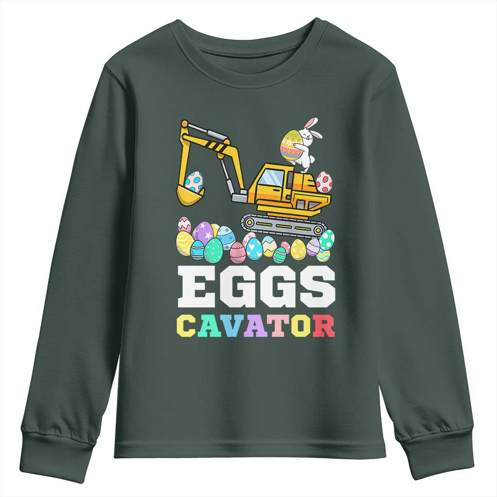 Easter Eggs-Cavator Youth Sweatshirt Bunny Excavator