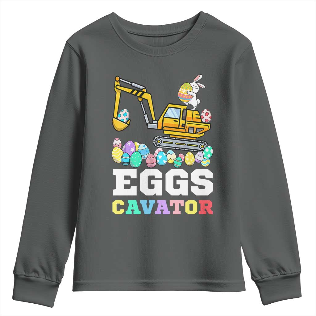 Easter Eggs-Cavator Youth Sweatshirt Bunny Excavator