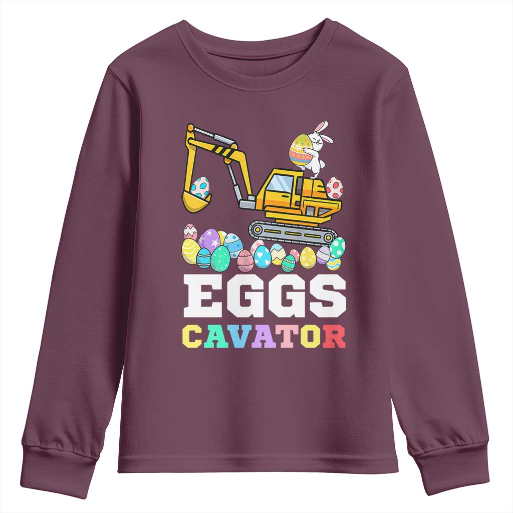 Easter Eggs-Cavator Youth Sweatshirt Bunny Excavator