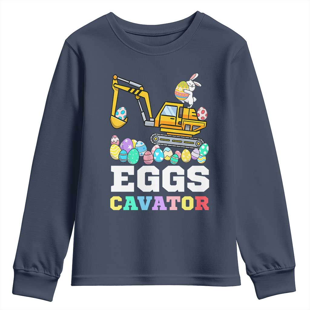 Easter Eggs-Cavator Youth Sweatshirt Bunny Excavator