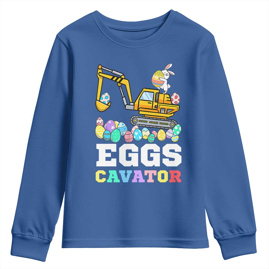 Easter Eggs-Cavator Youth Sweatshirt Bunny Excavator
