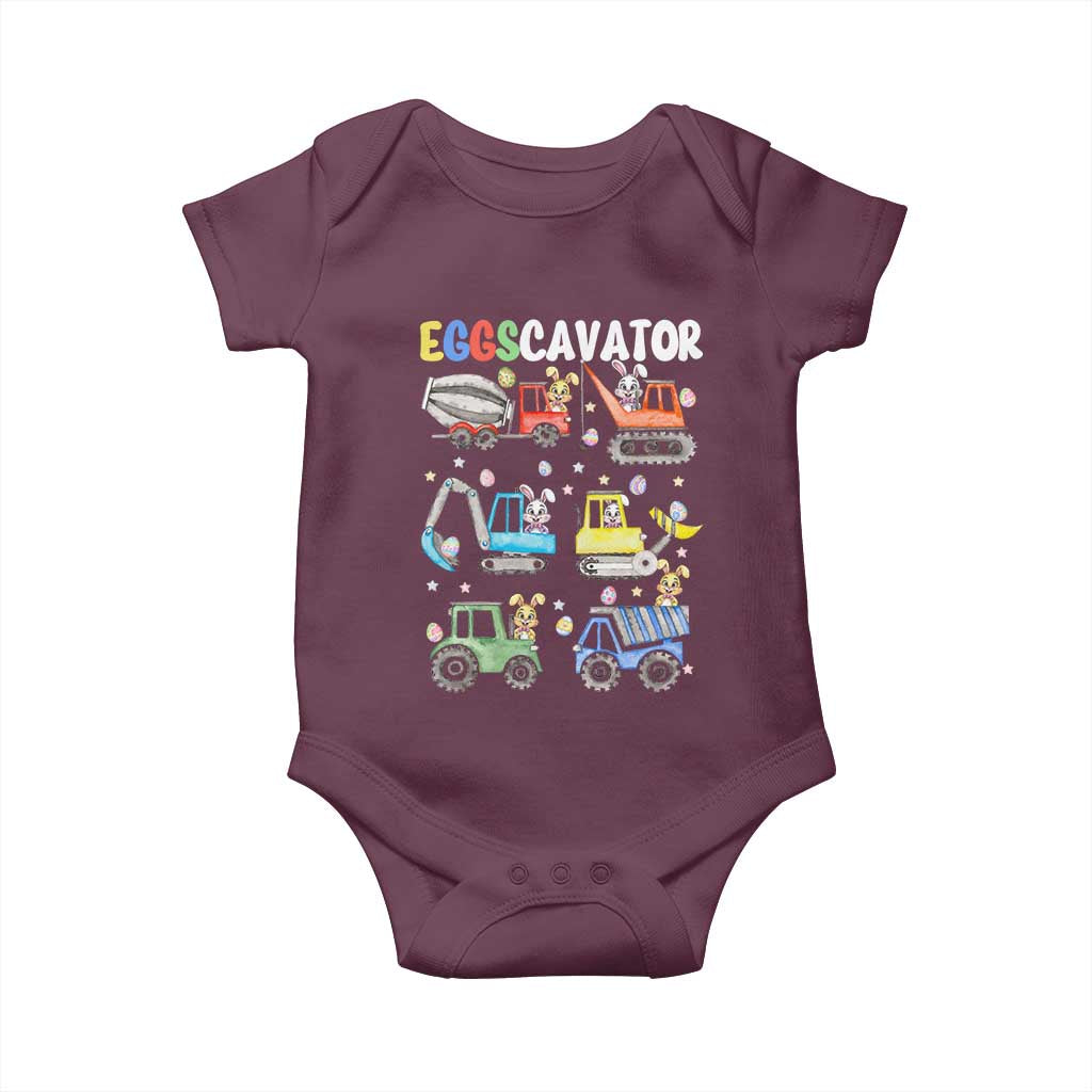 Easter Eggs-Cavator Baby Onesie Bunny Excavator Construction Trucks