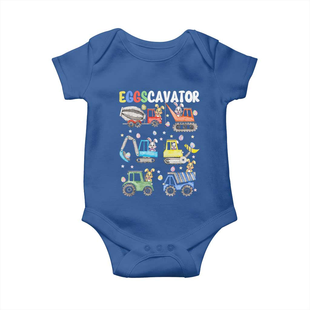 Easter Eggs-Cavator Baby Onesie Bunny Excavator Construction Trucks