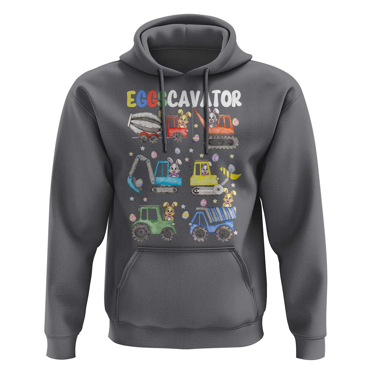 Easter Eggs-Cavator Hoodie Bunny Excavator Construction Trucks