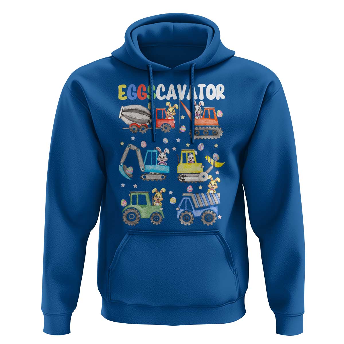 Easter Eggs-Cavator Hoodie Bunny Excavator Construction Trucks