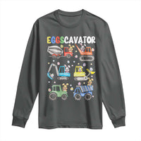 Easter Eggs-Cavator Long Sleeve Shirt Bunny Excavator Construction Trucks