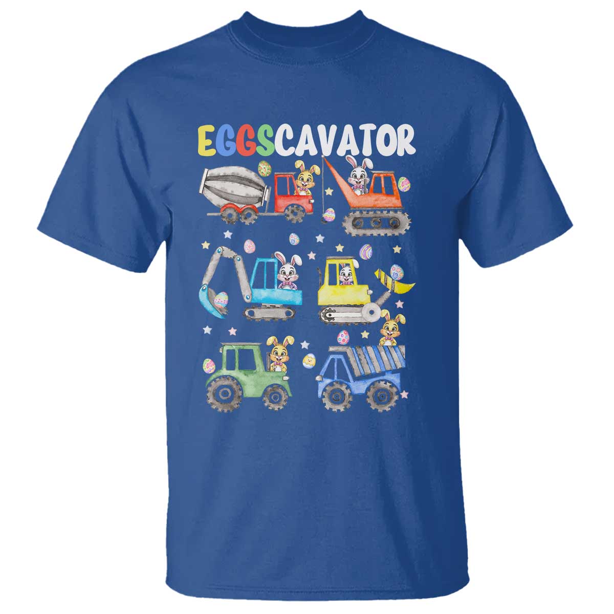 Easter Eggs-Cavator T Shirt Bunny Excavator Construction Trucks