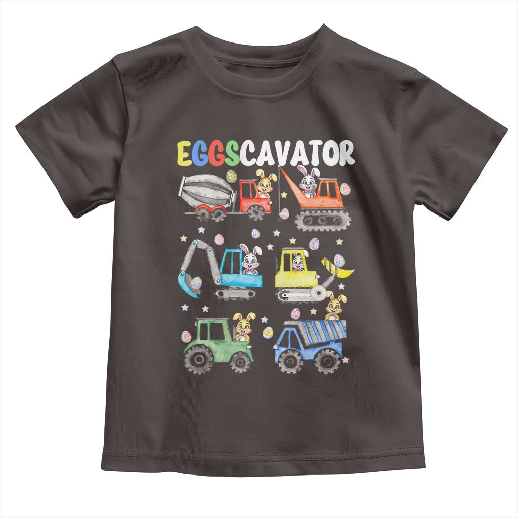 Easter Eggs-Cavator Toddler T Shirt Bunny Excavator Construction Trucks