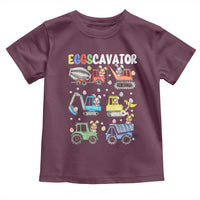 Easter Eggs-Cavator Toddler T Shirt Bunny Excavator Construction Trucks