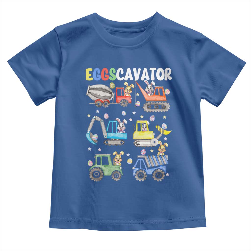 Easter Eggs-Cavator Toddler T Shirt Bunny Excavator Construction Trucks