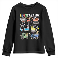 Easter Eggs-Cavator Youth Sweatshirt Bunny Excavator Construction Trucks
