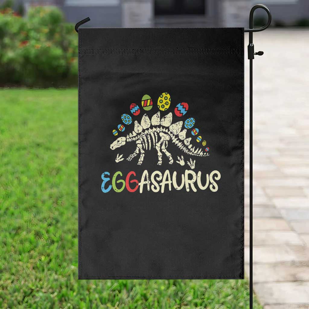 Easter Dinosaur Garden Flag Kids Eggasaurus Easter Stegosaurus Dino Toddler Boys - Wonder Print Shop