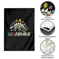 Easter Dinosaur Garden Flag Kids Eggasaurus Easter Stegosaurus Dino Toddler Boys - Wonder Print Shop